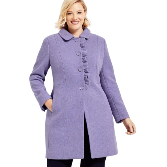 Talbots Albury Wool Ruffle Coat - Picture 1 of 7